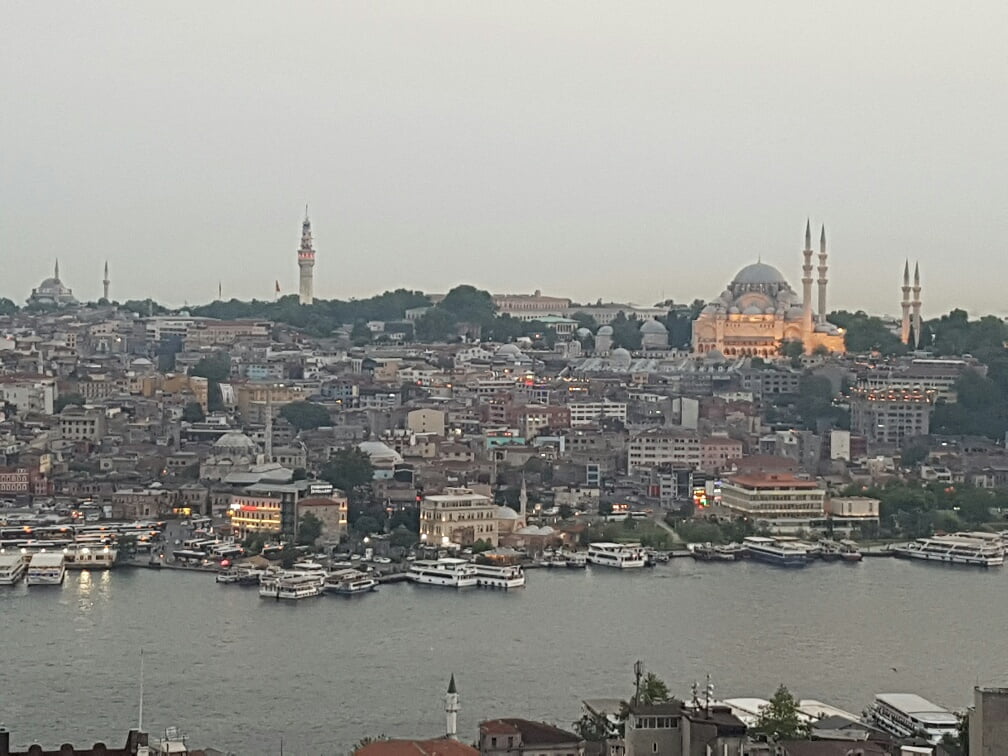 Dusk from the top of the Galata Tower, looking towards Sultanahmet