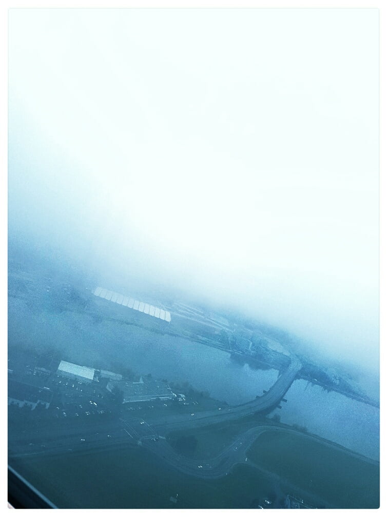 Fog over RIchmond leaving YVR