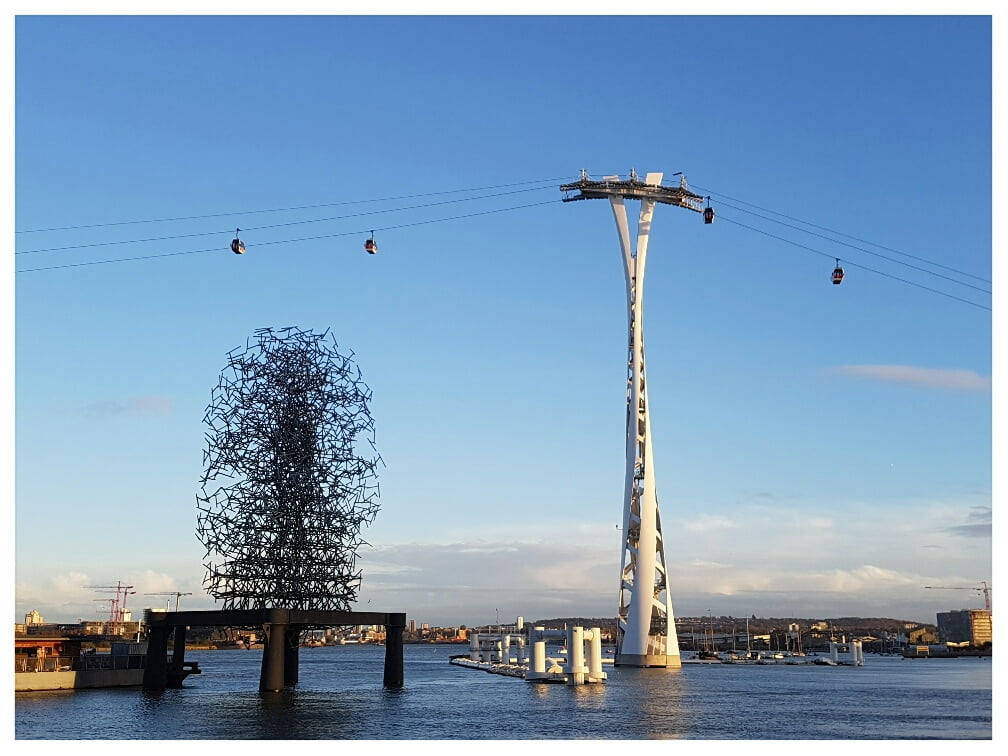 The Emirates Air Line. Geddit? North Greenwich to Canning Town. Fractionally quicker than the tube.